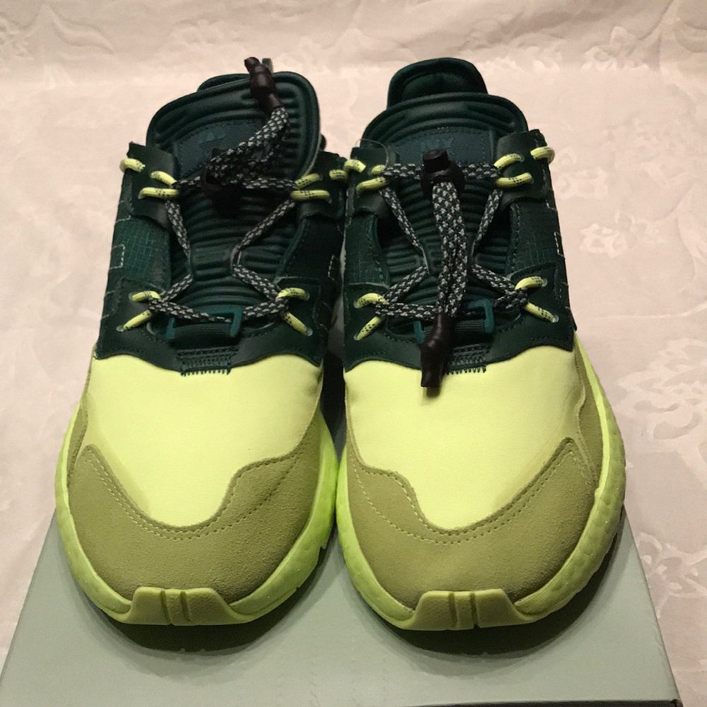 adidas Men's Athletic Shoes in Dark Green and Lime Yellow